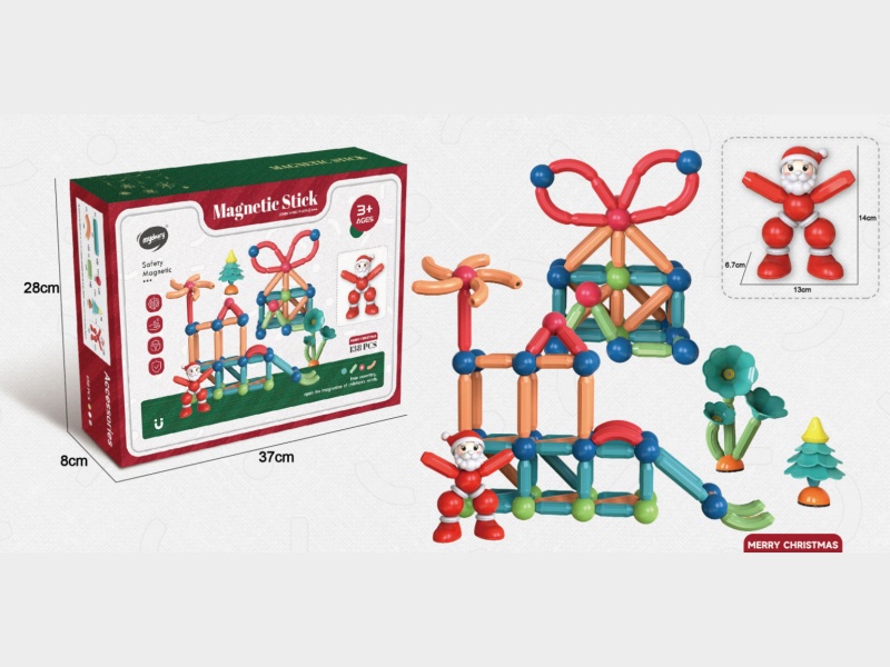 138Pcs Strong Magnetic Christmas Edition Magnetic Rods