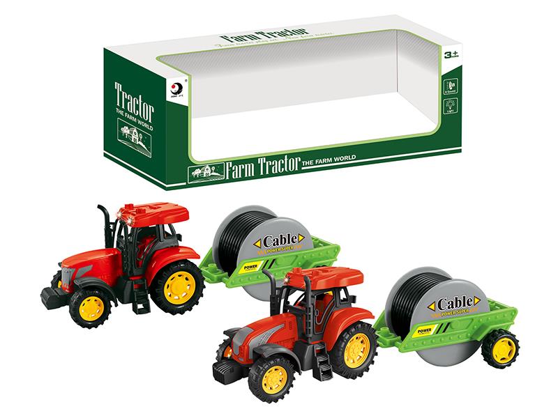 Friction Farm Tractor Trailer Toy(Lights And Music)