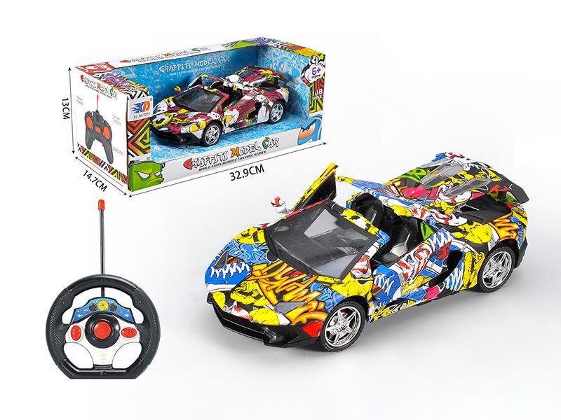 1:18 Lamborghini 4 Open Doors Graffiti Remote Control Car(Not Included Batteries)