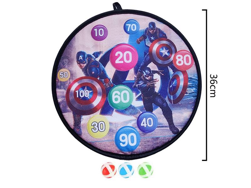36CM Captain America Velcro Dartboard(3 Sticky balls)