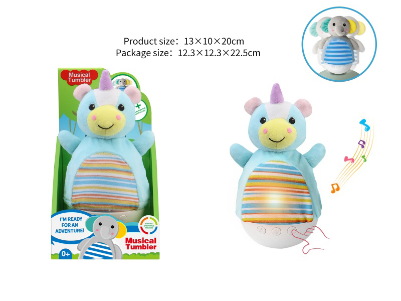 Plush Puzzle Unicorn Tumbler With Light Music