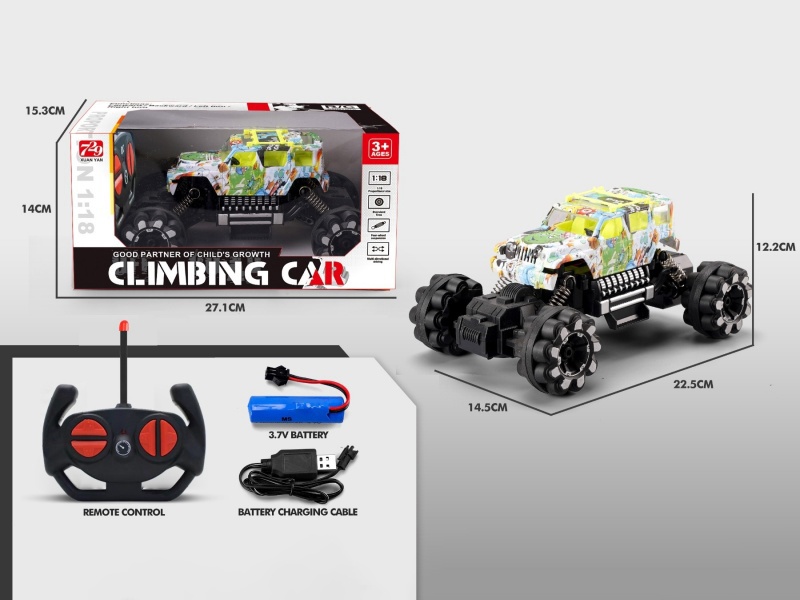 1:18 Graffiti Remote Control Climbing Car