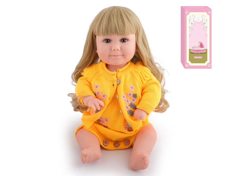 50cm Soft Plastic Reborn Doll(Wig Sheath)With Feeding-Bottle, Magnetic Pacifier, Diaper, Birth Card