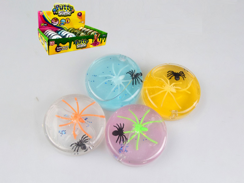 Crystal Mud Slime Halloween Spider Putty