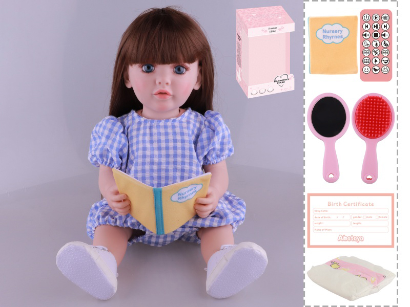 22-Inch Bionic Smart Rebirth Doll, Capable Of Bionic Shaking Of The Head, Raising Of The Hand, Mouth Movement To Speak, Intelligent Dialogue, Recording, Imitating The Tongue, Oral Skills, Dance Music