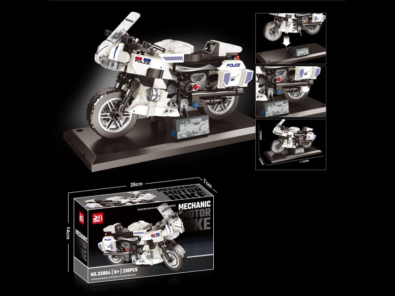 Building Blocks: 318 Pieces Motorcycle Series