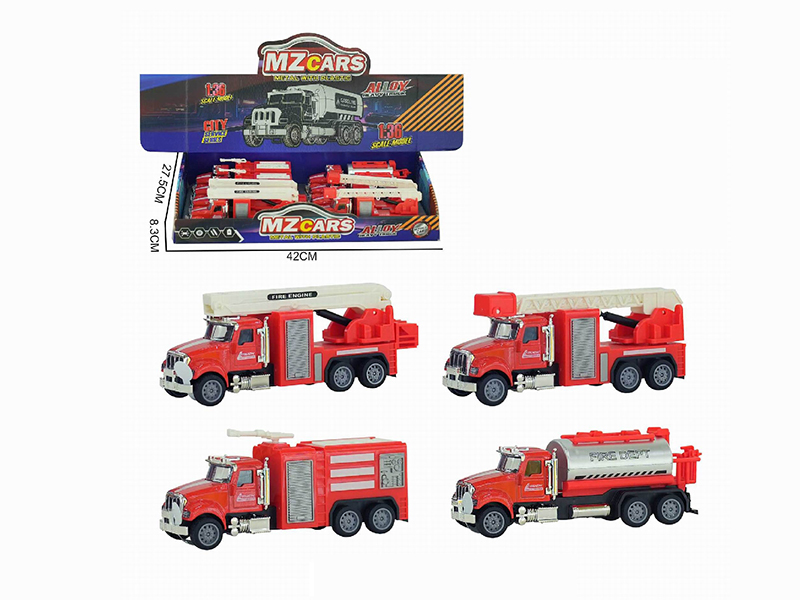 1:36 Pull Back Alloy Cars With Sound And Lights 8pcs