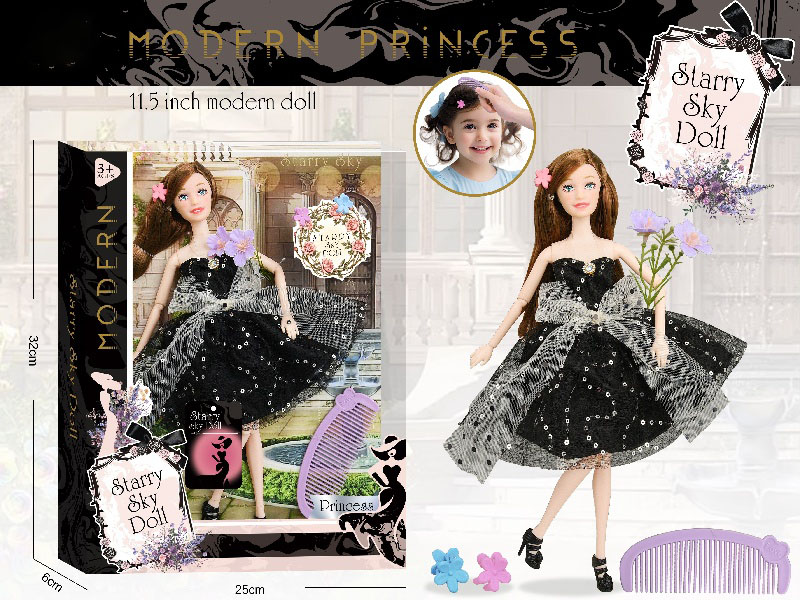 11.5-Inch 11-Joint Diamond Doll - Paired With 2 Hairpins And A Large Comb Simulation Bouquet