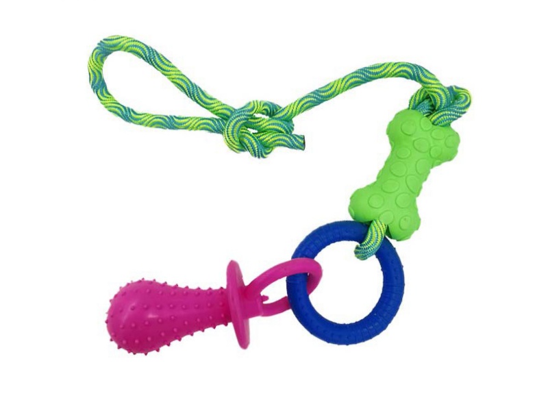 A Pet Toy With A Pacifier String