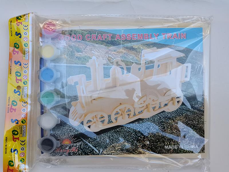 3D Wooden Puzzle DIY Color Drawing Toy