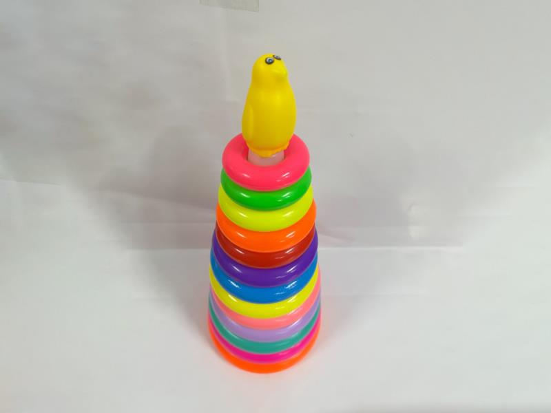 Penguin Rainbow Tower Jenga Ring 13 Layers