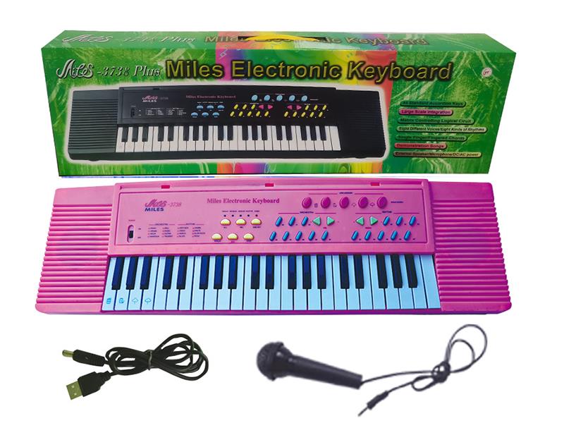 44 Keys Dual Speaker Electronic Organ(Pink, With Microphone, USB)
