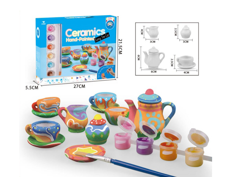 Porcelain Tea Set DIY Coloured Drawing
