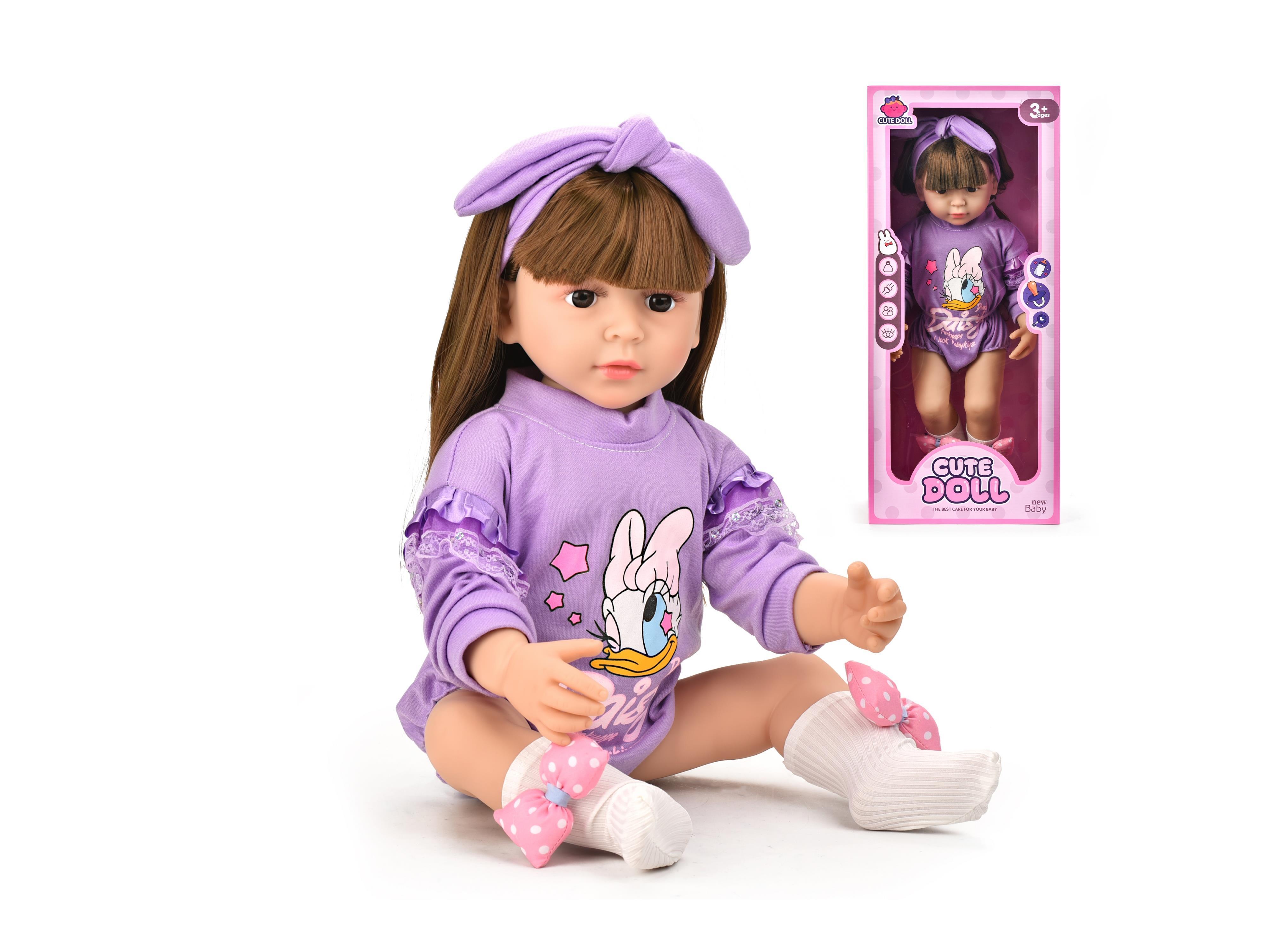 60Cm Reborn Doll, 22-Inch Simulated Baby, Soft Rubber, Fully Lined