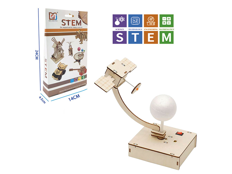 DIY Wooden Satellite Orbit Gso Rotation Science Experiment Model