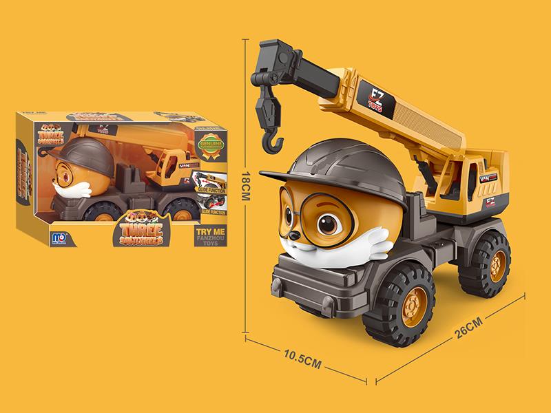 Middle Size Three Squirrel Slide Engineering Truck