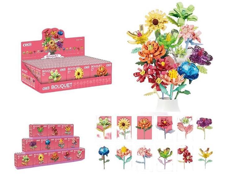 DIY Building Blocks Flower Bouquets 12PCS
