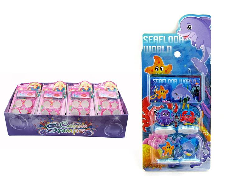 Marine Animal  Cartoon Stamper Toy 24pcs