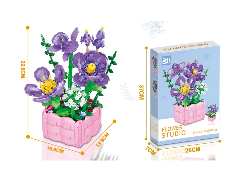 Building Blocks: Violet 583 Pieces
