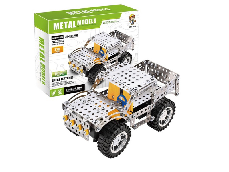 Metal Assembly Building Blocks - Inertial Sliding Pickup Truck Iron Sheet Quantity: 226 Pieces