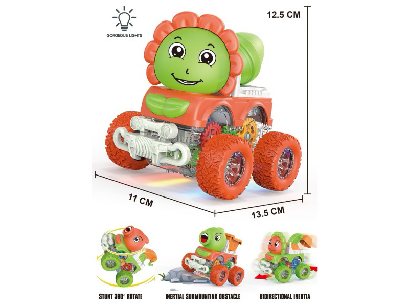 Illuminated Transparent Gear Four-Wheel Drive Climbing Stunt Rotating Dual-Inertia Plant Engineering Team