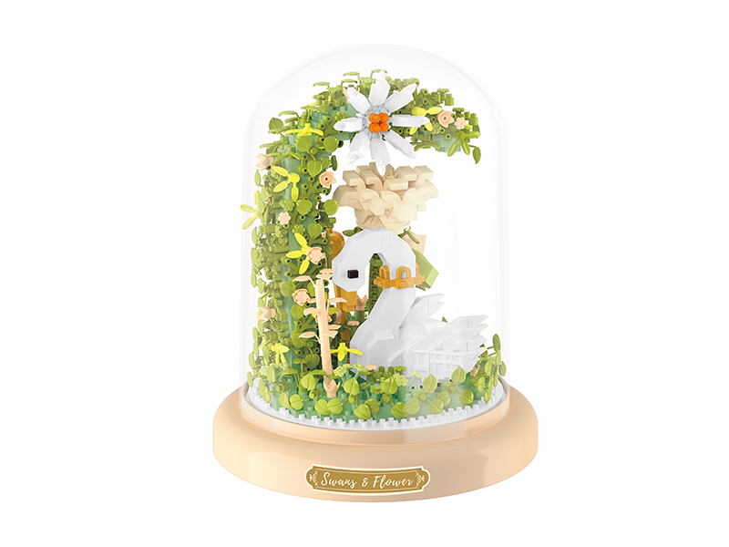 The Immortal Flower Swan Small Particle Building Blocks(1013pcs)