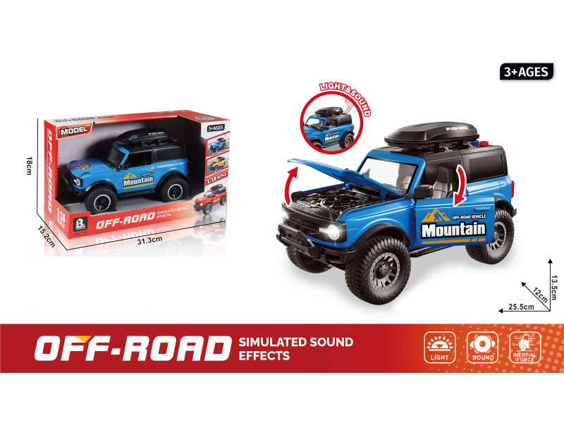 1:18 Sound And Light Inertia Door-Opening Off-Road - Blue (Battery Not Included :3*Aaa)