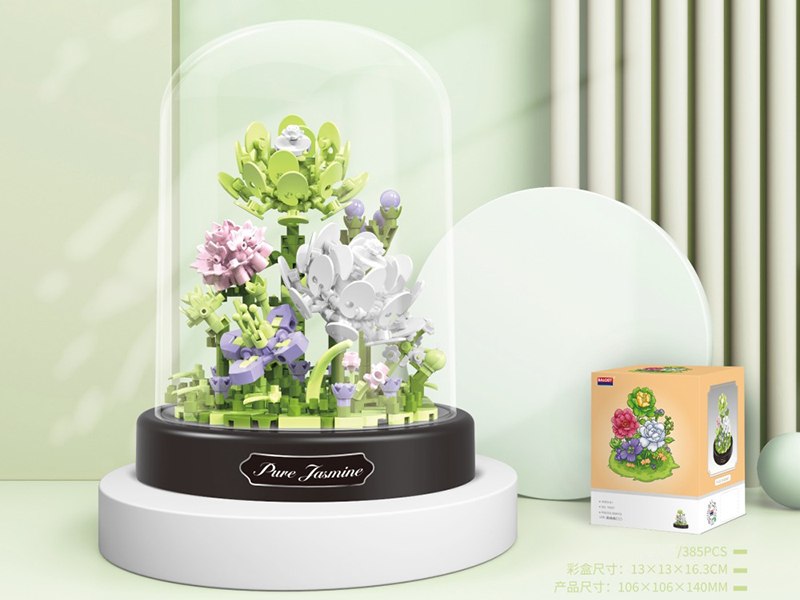 Small Particle Building Blocks Flower Decoration Series - Jasmine(385pcs)