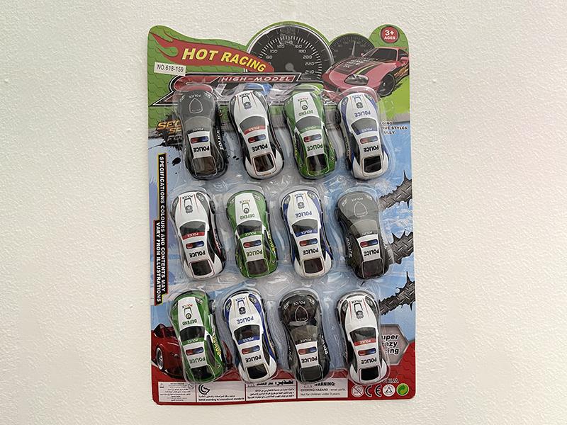 Pull Back Alloy Police Cars 12pcs