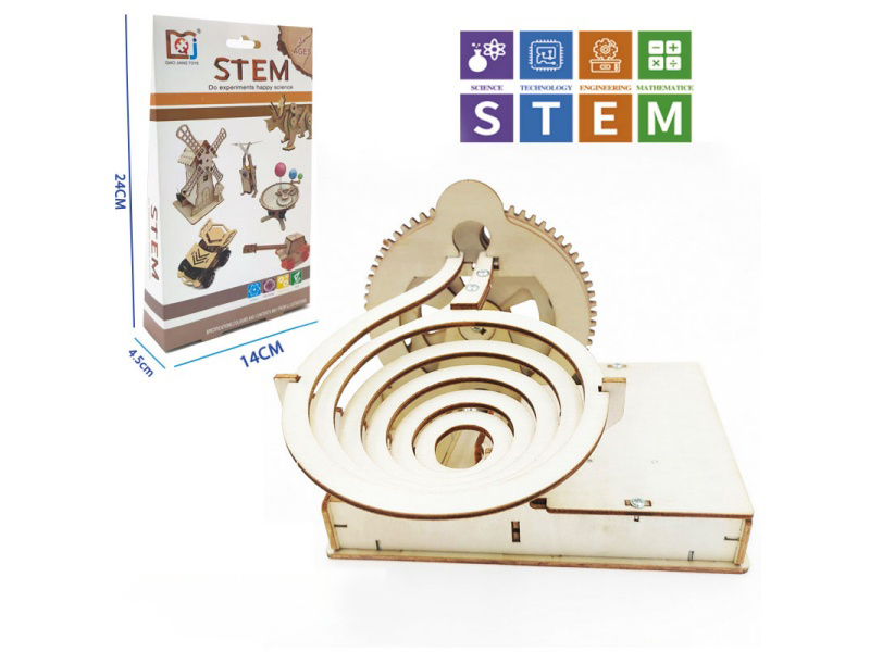 DIY Wooden Steel Ball Slide Toy