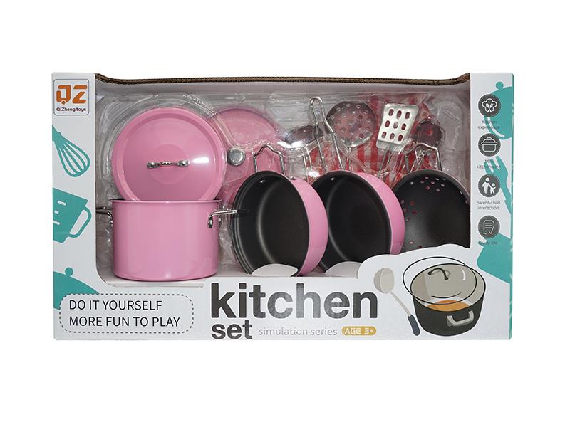 Pink Stainless Steel Tableware Toys With Glove