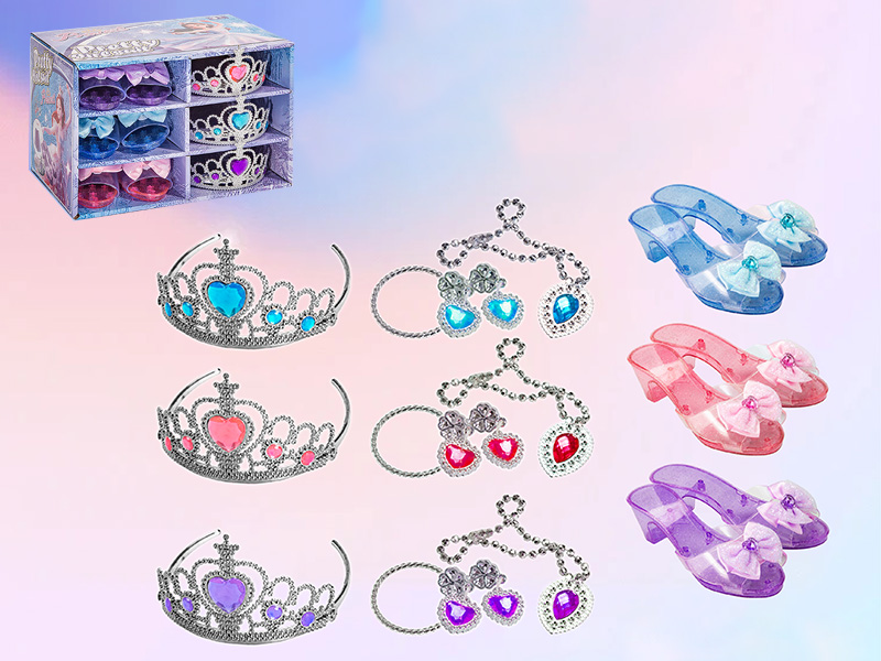 Princess Dress Up Play Shoes & Jewelry Set 21pcs