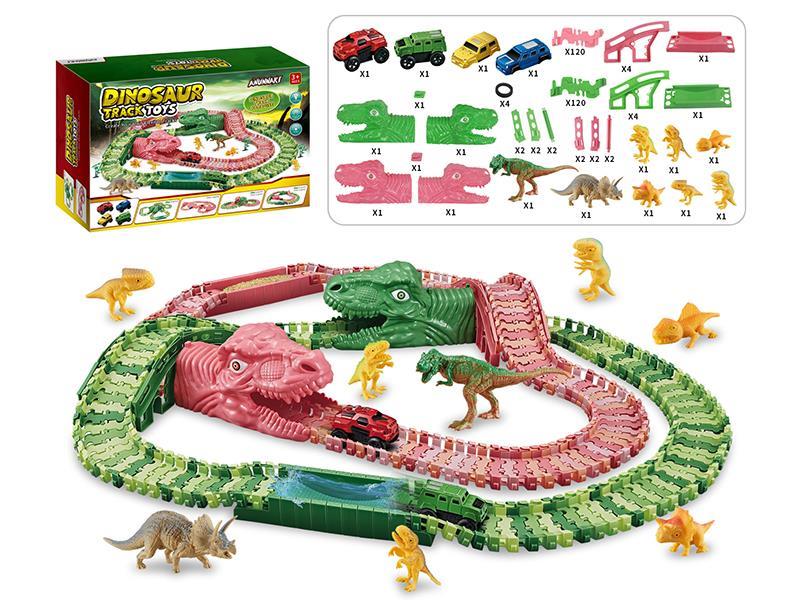 DIY Dinosaur Track Electric Car 284pcs