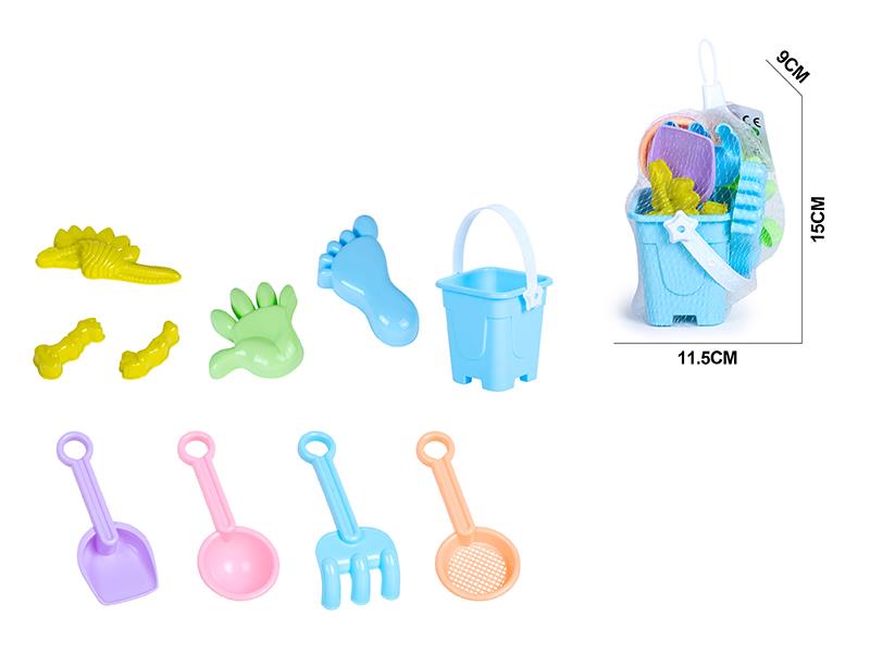 Beach Bucket Dinosaur Sand Mold Set 10pcs