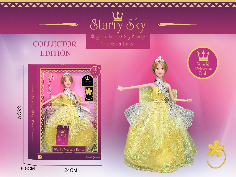 11.5-Inch 11-Joint - World Princess Series - Crown - Champion Tie - Rubber Band