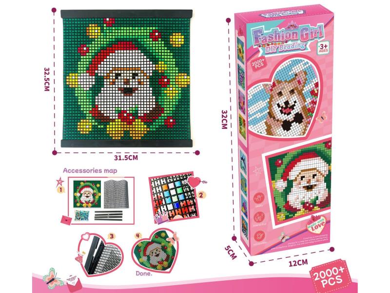 Christmas/ Christmas Creative DIY Bean Puzzle Puzzle Toys; Children's Cartoon Assembly Toys For Parent-Child Interaction