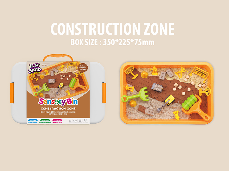 Play Sand Sensory Box Construction Zone Set