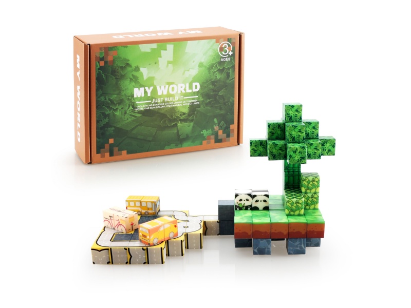 Building Blocks: 2.5Cm Road Traffic Set (102 Magnetic Blocks)