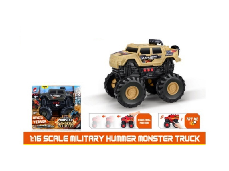 1:16 Hot Wheels Military Hummer Inertia Vehicle [with Lights and Music]