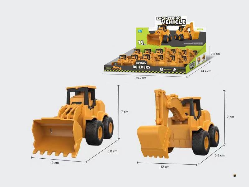 12PCS Press Friction Excavator+Friction Bulldozer