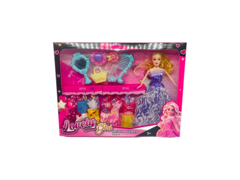 Eleven Full-Body Doll With Accessories 8 Clothes Hangers