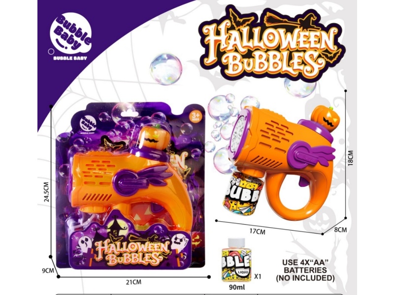 Pumpkin U-Shaped Bubble Gun With Light
