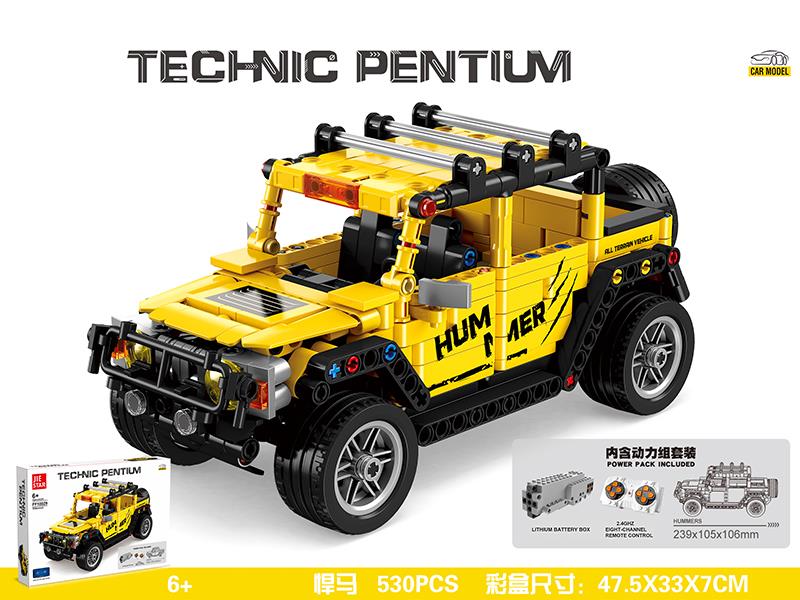 2.4G 4-Channel Remote Control Wrangler Model Building Blocks(2WD)530pcs
