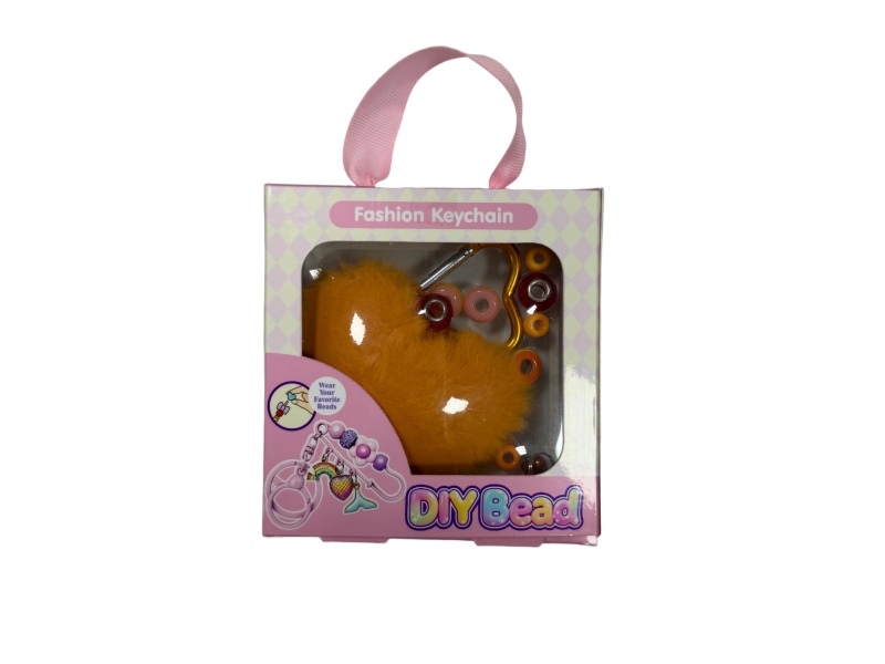 Diy Beaded Plush Heart-Shaped Mountain Climbing Buckle Bag Pendant (Vibrant Orange Style)