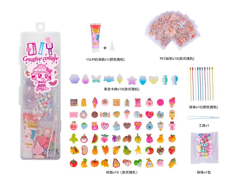 DIY Cream Glue Adhesive Sticker Goo Card Keychain Set(10 Cards)