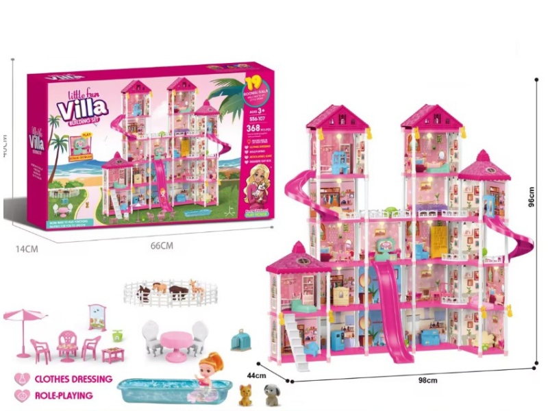 Diy Castle Doll Villa 368Pcs With Lights (Injection Molding)
