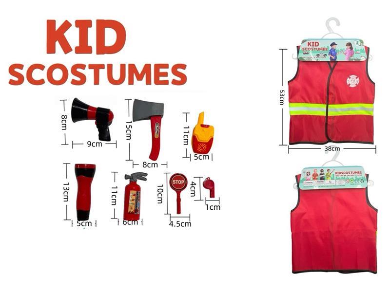 Diy Clothing Role-Playing Fire Safety Reflective Vest + 7-Piece Set (Thickened Version)