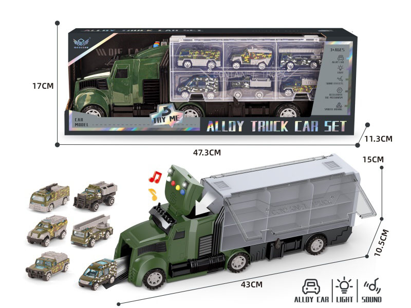 Military Long-Nosed Container Trucks + Military Vehicle Series Alloy Vehicles