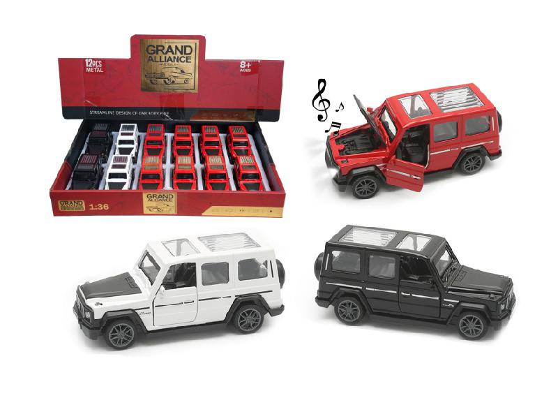 1; 36 Resilience Alloy - Mercedes-Benz G63 (12 Pieces/Display Box) Mixed With Lights, Music And Three Colors
