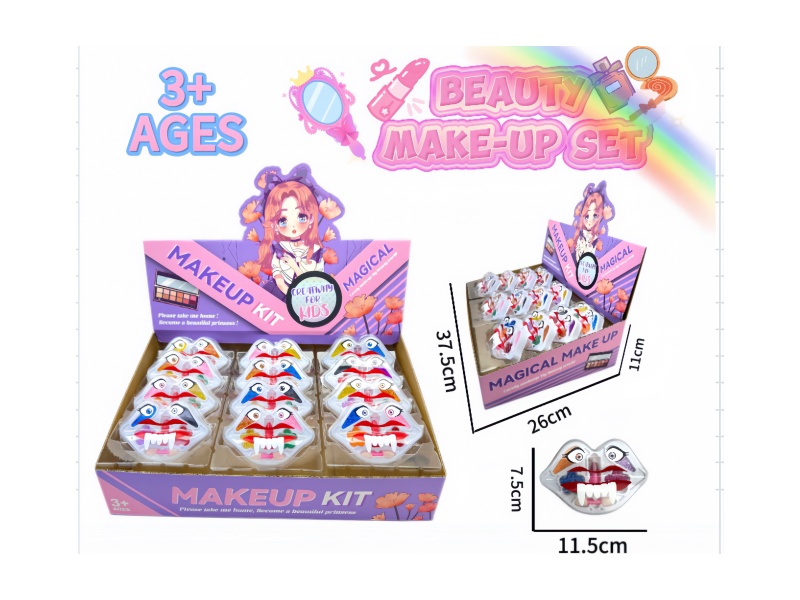 Children's makeup with funny mouths